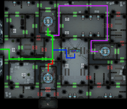 Another way to do it. This seems to be the most efficient way, just go back through all the path to reach all reactors and Central room.