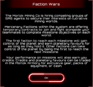 Faction war Lore message.