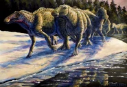 Anatosaurus herd, by Alexander Lovegrove