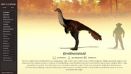 Ornithomimid as it is shown in the game's encyclopaedia