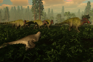 Anatosaurus herd in game