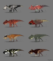 Leptoceratops design sheet by  featuring scrapped designs.