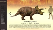 Subadult Triceratops as it appears in the game's encyclopedia