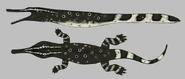 Champsosaurus early concept art