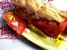 A Chicago-style hot dog