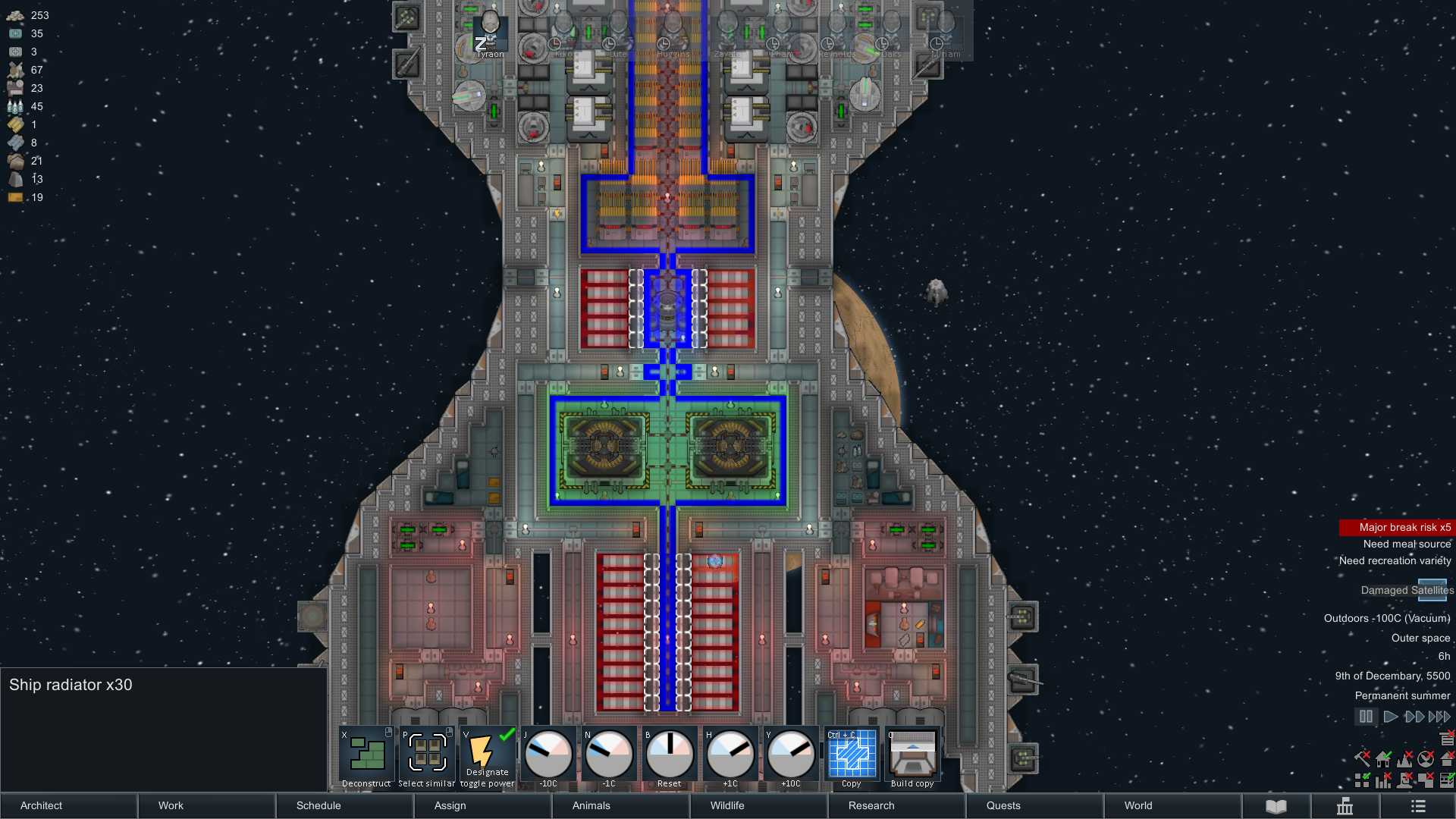 rimworld ship construction cost