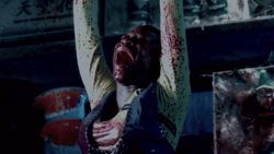 Sidney is covered in Alex's blood