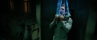 Logan in the laser trap.
