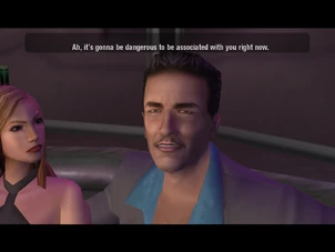 George en el Babylon Club hablando con Tony.