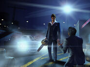 Game artwork of Tony with a chainsaw.