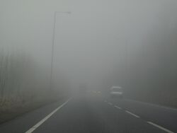 Autofahrer bei Nebel