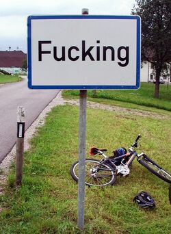 Straßenschild Fucking