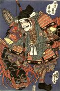 Hidesato, der Krieger, der gegen Ōmukade kämpfte