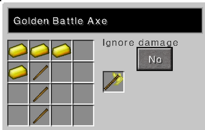 Golden battle axe recipe