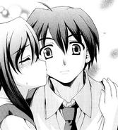Kotonoha kisses Makoto in cheek manga