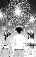 Kotonoha Makoto Sekai watches fireworks