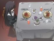 Koto comes out of her depression as she happily enjoys a romantic meal at a fancy restaurant.