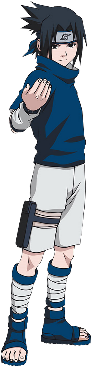  Naruto Classic Sasuke Side View Boy's White T-Shirt-XS