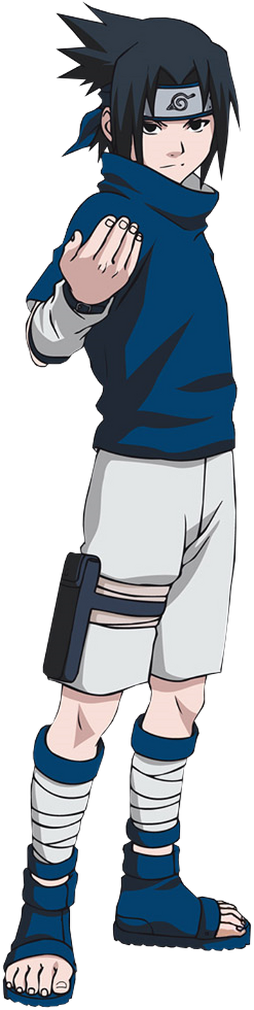 Naruto Classic Sasuke Side View Boy's White T-shirt-Small