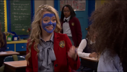 Summer after putting blue ink on her face.