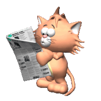 Cat Reading the Paper.gif