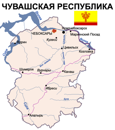 Chuvashia map