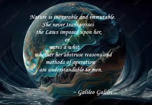  Φύση

Η Φύση είναι αδυσώπητη και αμετάβλητη. Δεν παραβαίνει ποτέ τους  που την διέπουν, ούτε νοιάζεται καθόλου αν η δυσνόητη λογική της και οι μέθοδοι λειτουργίας της είναι κατανοήσιμες από τους ανθρώπους.