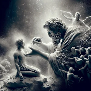 Ανθρωπογονία

"Και έπλασεν ο Θεός τον άνθρωπον, χουν από τής  
και ενεφύσισεν εις το πρόσωπον αυτού  , 
και εγένετο ο άνθρωπος εις ψυχήν ζώσαν