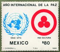 UN and Banner of Peace (Stamp)-1-