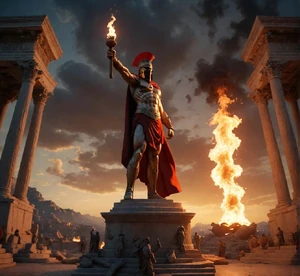 Προμηθεύς
(αυθαίρετη σύγχρονη αναπαράσταση)

Οι τέσσερεις Προμηθείς της :
1) ο ανώνυμος νεολιθικός εφευρέτης
που παρήγαγε, πρώτος, πυρ
με τριβή φρυγάνων
2) ο Αχαιός έμπορος-ναυτικός "Προμηθεύς"
που έκλεψε στην Μαύρη θάλασσα
τον τρόπο κατεργασίας μεταλλεύματος
από τους 
3) ο Ιταλός Volta που ανακάλυψε
την δημιουργία Ηλεκτρικού Ρεύματος
από ηλεκτρόλυση)
4) ο Άγγλος Faraday που ανακάλυψε
την δημιουργία Ηλεκτρικού Ρεύματος
από 