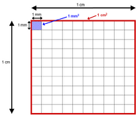 Area conversion - square mm in a square cm