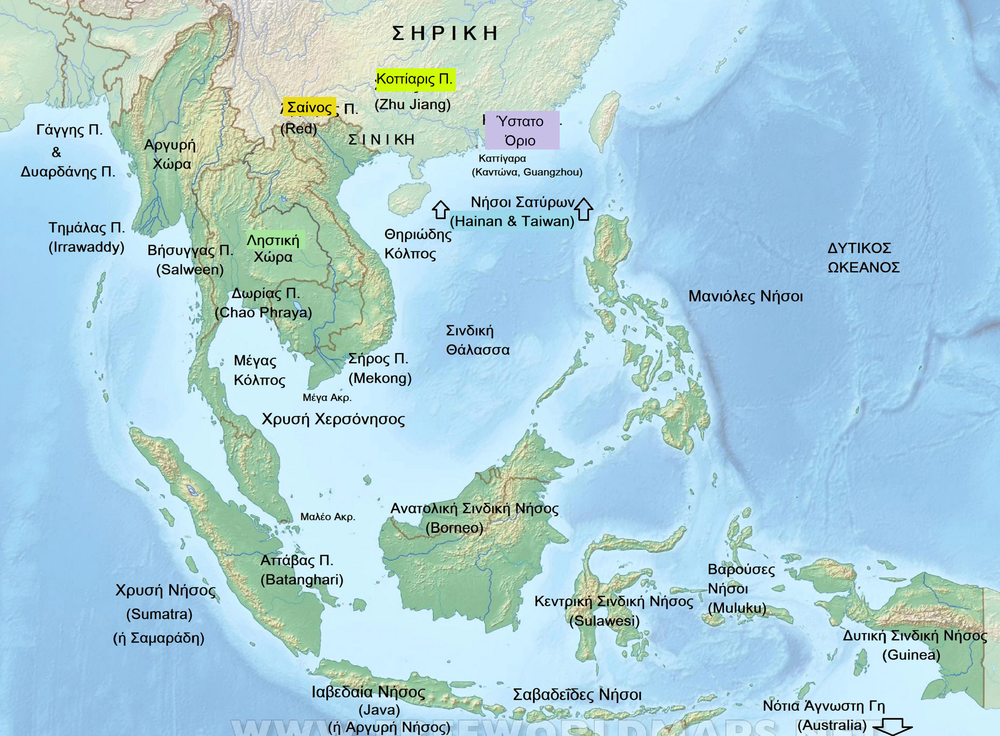 Какие острова расположены в восточной азии. Физическая карта Юго Восточной Азии. Географическая карта стран Юго Восточной Азии ??. Физическая карта бговосточной Пзии. Юго-Восточная Азия на карте.