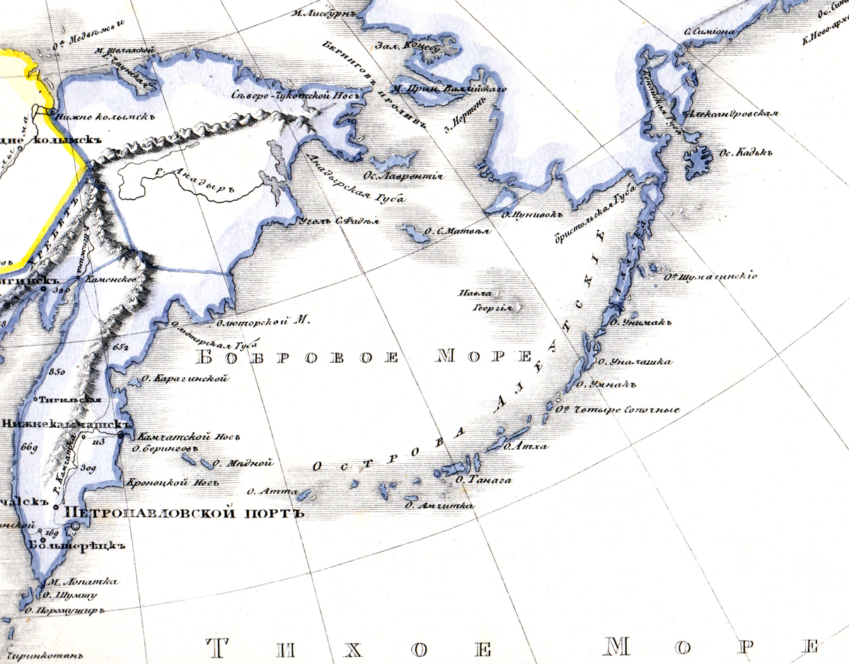 Алеутские острова на карте
