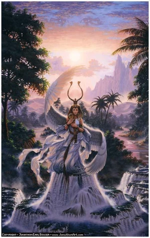 Ίσις, θεά της . Καλλιτεχνική Αναπαράσταση.