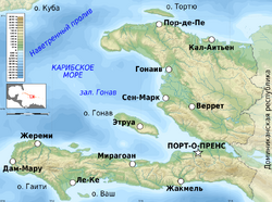 Haiti map with topography ru