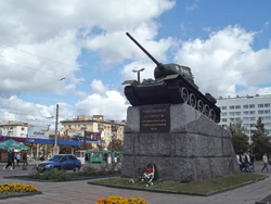 Житомир. Танк на площади Победы.
