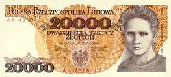 Marie Curie On a 2000 Polish złoty