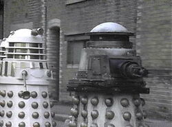 Special-Weapons Dalek with two Imperial Daleks