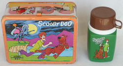 Lot - 1973 Scooby Doo Lunchbox with Thermos- Orange Trim