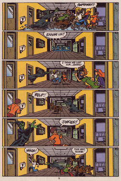 Door chase in scooby-doo dc comics