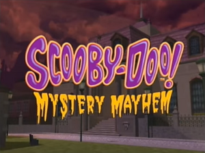 Mystery Mayhem title card (PS2)