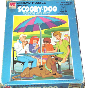 Whitman 100 Piece Jigsaw Puzzle - Scooby Doo - Outdoor Seating - 14x18 - Blue Box