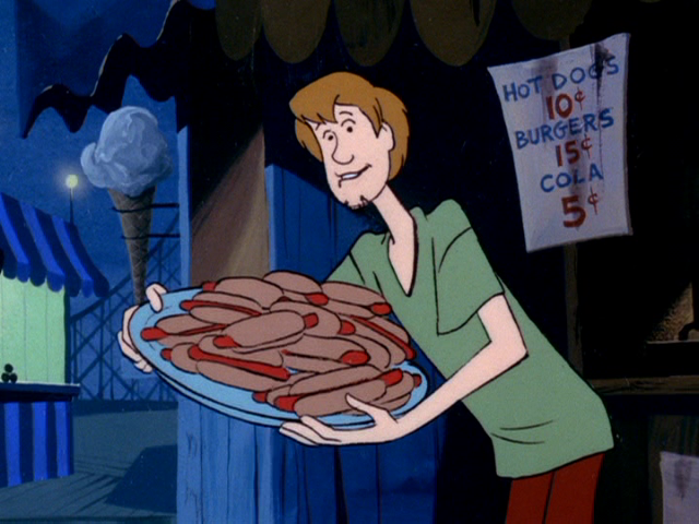 shaggy scooby doo eating