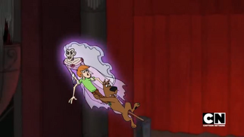 Ghost of the Prima Donna carries Shag and Scoob