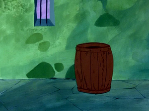 A barrel typically used to hide in