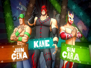 Cena, Kane, and Sin Cara card