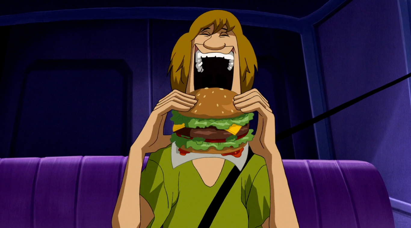 shaggy scooby doo eating