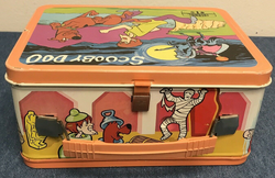 Lot - 1973 Scooby Doo Lunchbox with Thermos- Orange Trim