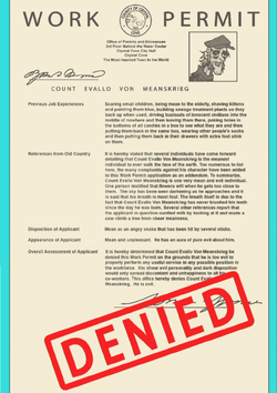Evallo's rejected work permit