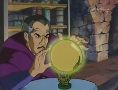 Vincent z magiczną kulą